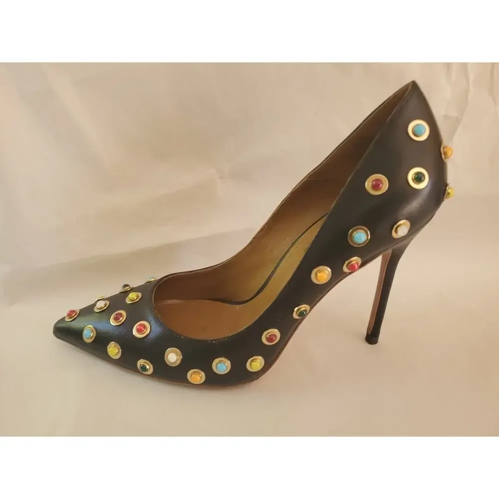 Women Aquazzura Byeantine105 leather Pumps with multicolored James Size 38 - Picture 6 of 11